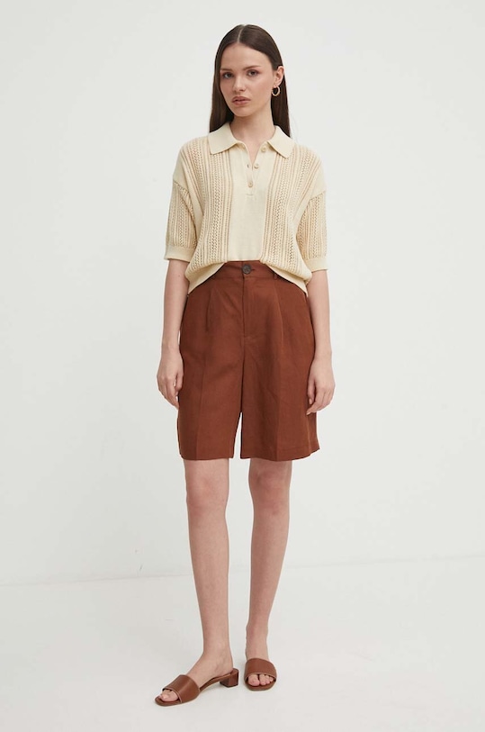 United Colors of Benetton sweter bawełniany 1394D300V beżowy SS24