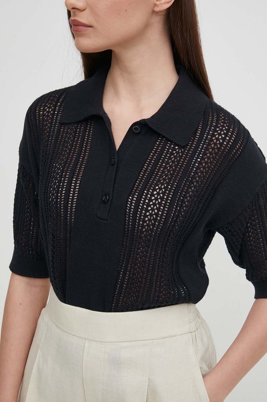United Colors of Benetton sweter bawełniany bawełna czarny 1394D300V