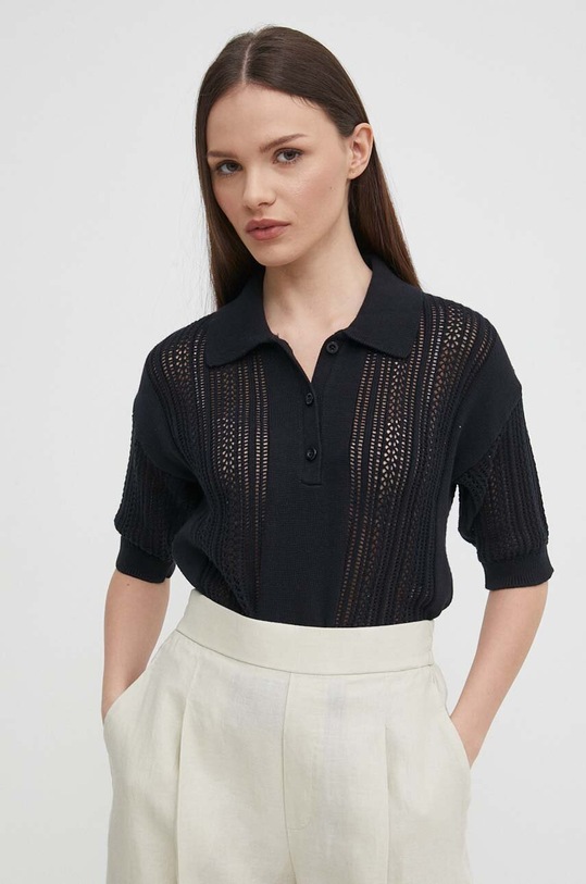 United Colors of Benetton sweter bawełniany czarny 1394D300V