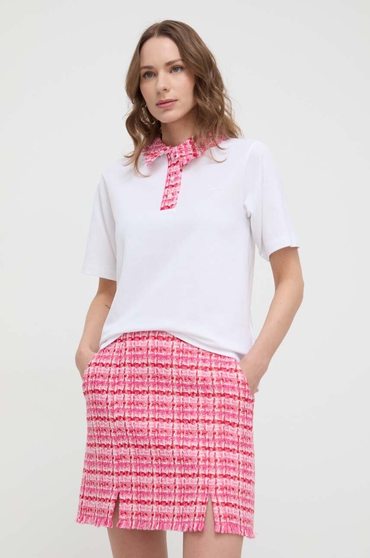 Karl Lagerfeld polo bawełniane regular biały 241W1707