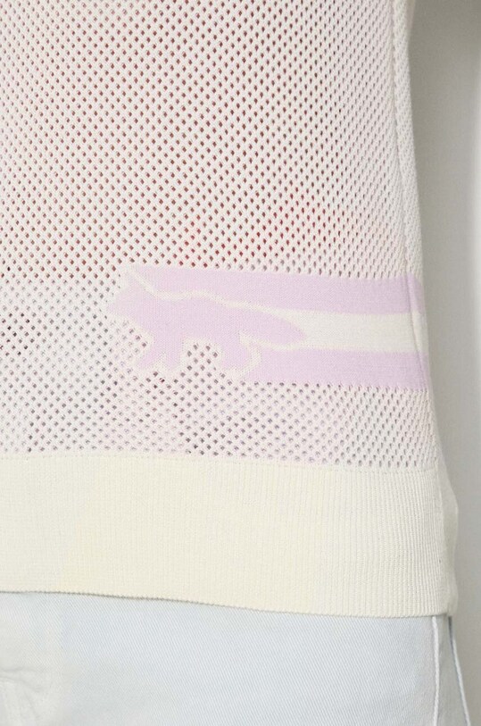 Bavlnené polo tričko Maison Kitsuné Flash Fox Knitted Mesh Polo MW00204KT1100