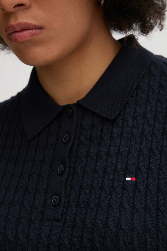 Bavlněné polo tričko Tommy Hilfiger WW0WW41878 námořnická modř