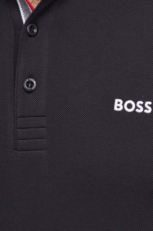 Bavlnené tričko s dlhým rukávom Boss Green 50506191 čierna