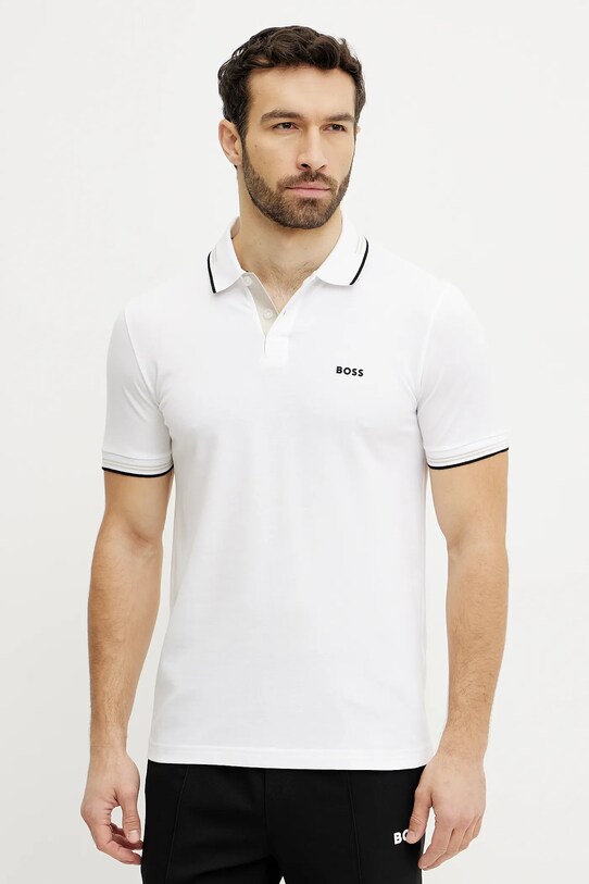 BOSS Green tricou polo alb 50506193