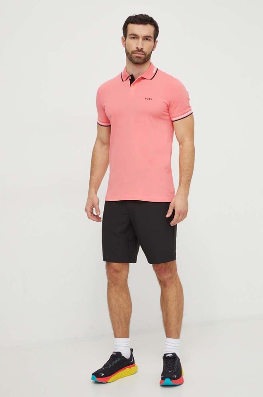 BOSS Green polo Paul 50506193 pomarańczowy AA00