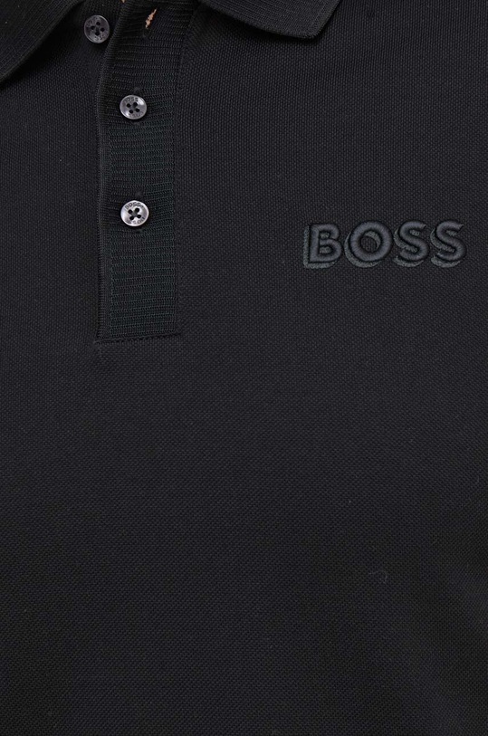 BOSS polo bawełniane czarny 50504558