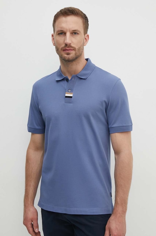 BOSS polo bawełniane bawełna niebieski 50505776