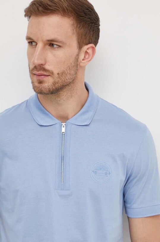 BOSS tricou polo x Porsche regular albastru 50507772