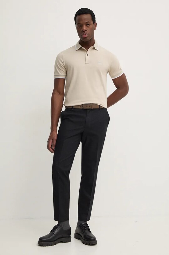 BOSS Orange tricou polo 50507699 bej SS25