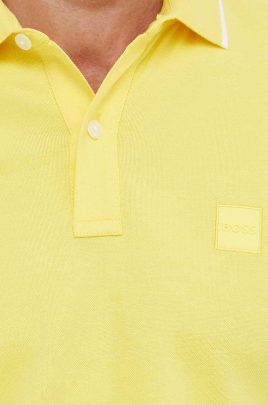 Тениска с яка BOSS Orange жълт 50507699