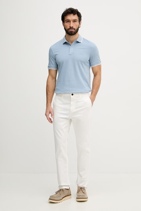 BOSS Orange polo 50507699 niebieski SS26