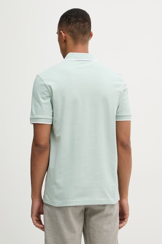 Odzież BOSS Orange polo męskie bawełniane z elastanem Passertip 50507699 turkusowy