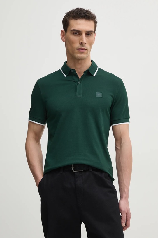 Поло BOSS Orange Passertip slim зелений 50507699