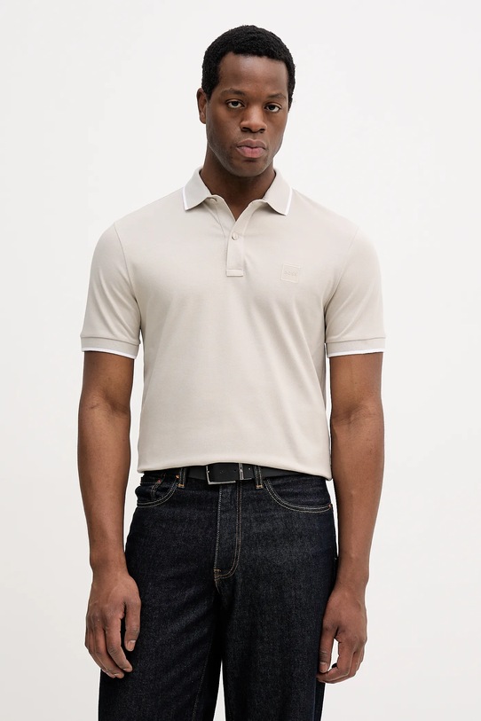 Поло BOSS Orange серый 50507699