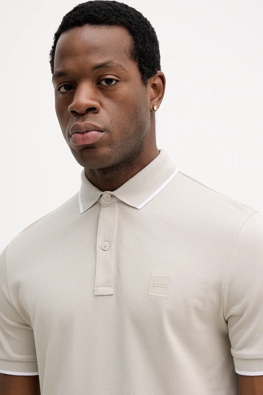 Поло BOSS Orange серый 50507699
