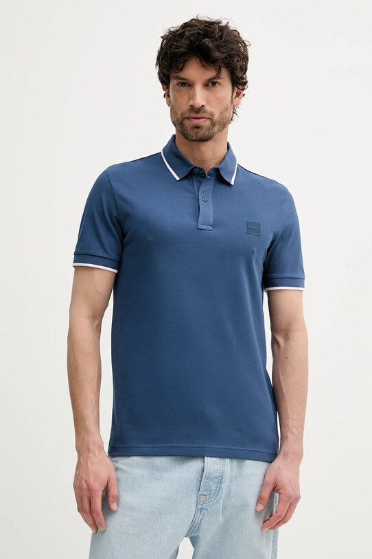 BOSS Orange tricou polo regular albastru 50507699