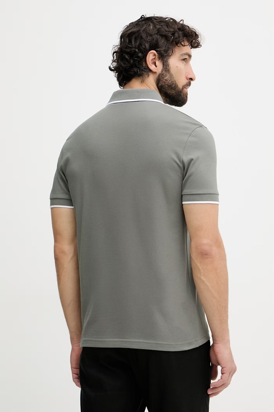 Odzież BOSS Orange polo męskie bawełniane z elastanem Passertip 50507699 zielony