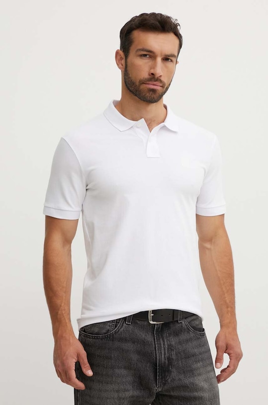Πόλο BOSS Orange slim λευκό 50507803