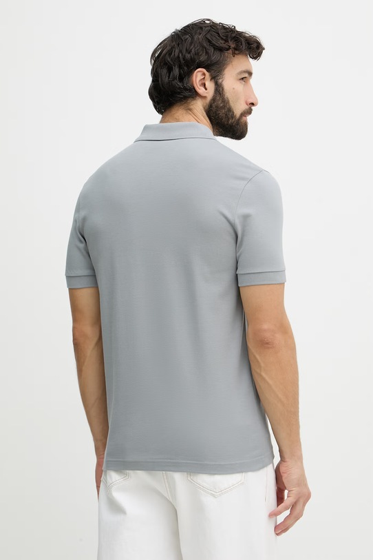 Oblečenie BOSS Orange polo tričko pánske bavlnené s elastanom Passenger 50507803 sivá