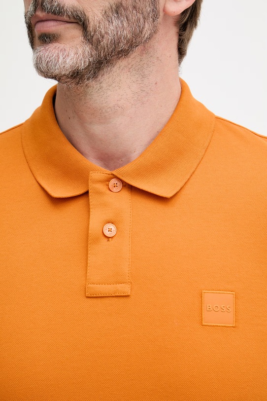 BOSS Orange polo tričko pánske bavlnené s elastanom Passenger 50507803 oranžová