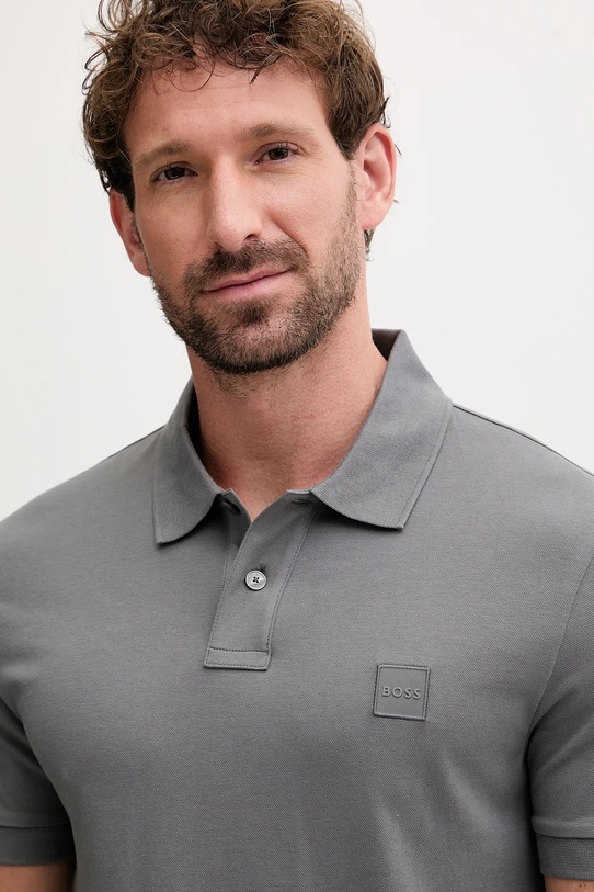 Поло BOSS Orange серый 50507803