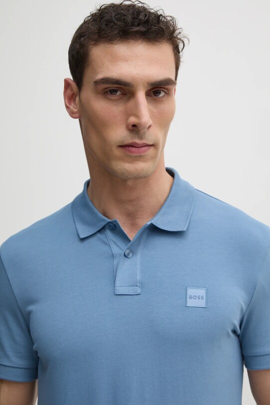 BOSS Orange tricou polo albastru 50507803