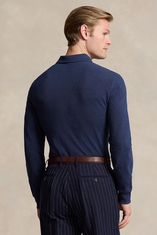 Βαμβακερή μπλούζα με μακριά μανίκια Polo Ralph Lauren 710680790 σκούρο μπλε AA00