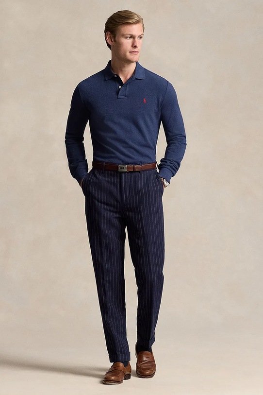 Odzież Polo Ralph Lauren longsleeve bawełniany 710680790 granatowy