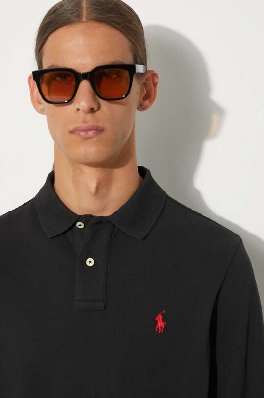 Polo Ralph Lauren longsleeve din bumbac 710680790 negru