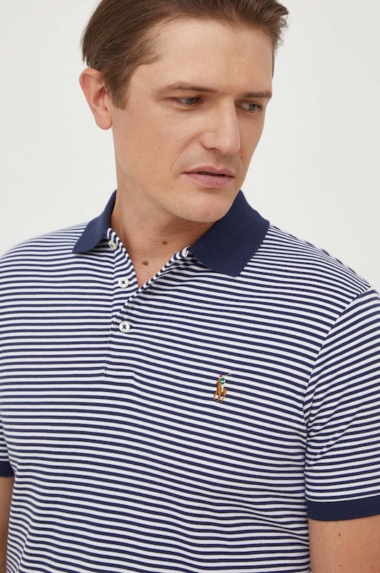 Polo Ralph Lauren polo bawełniane wzorzyste granatowy 710929079