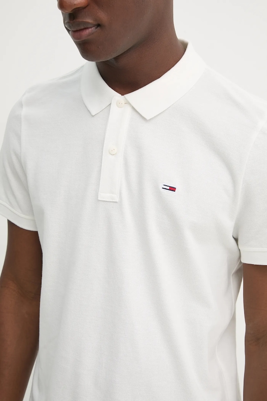 Хлопковое поло Tommy Jeans DM0DM18312 бежевый