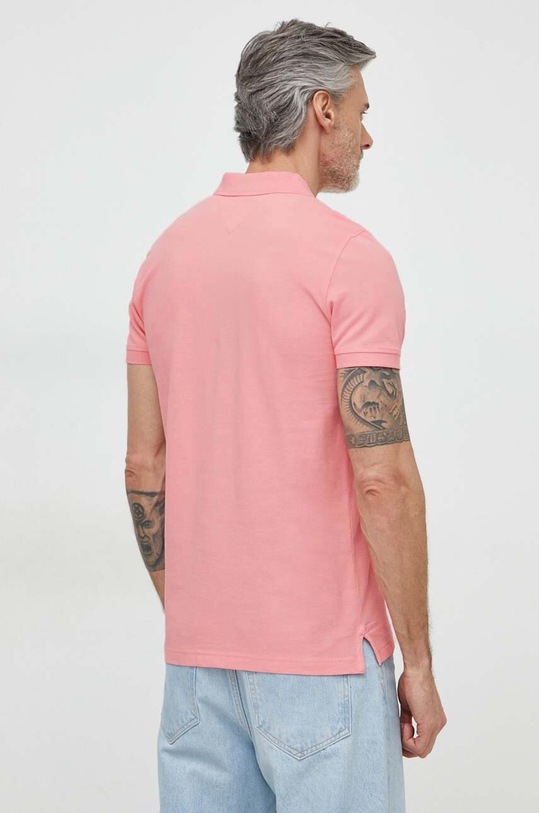 Tommy Jeans polo bawełniane DM0DM18312 różowy AW24