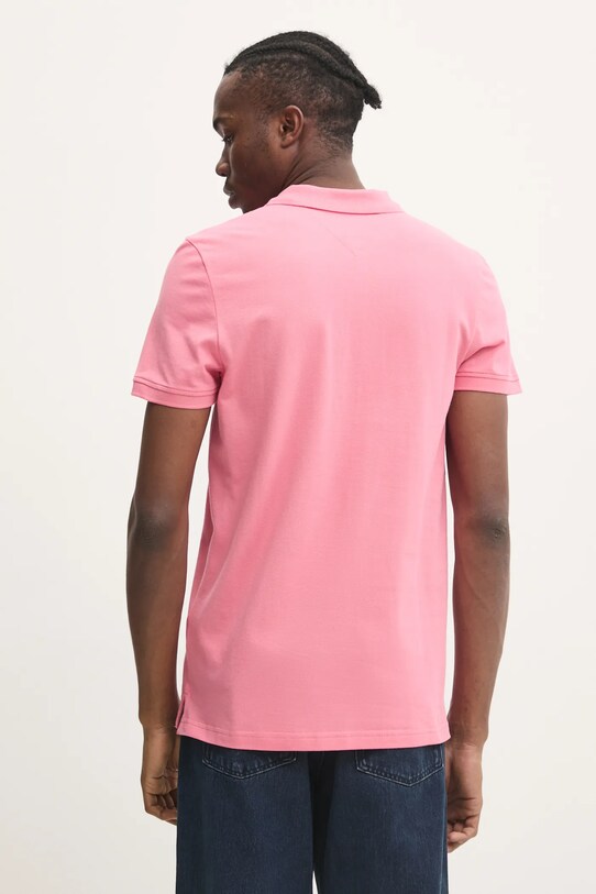 Odzież Tommy Jeans polo bawełniane DM0DM18312 różowy