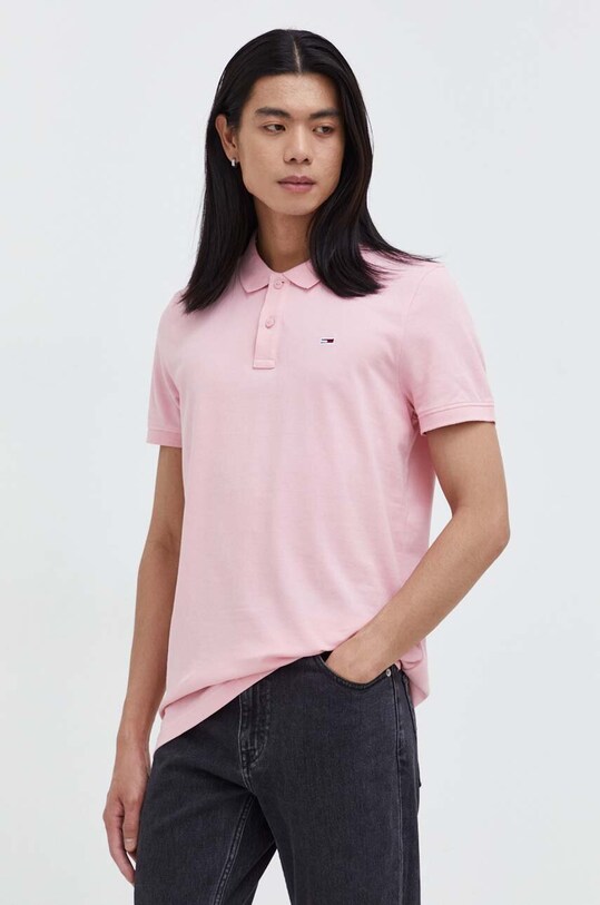 Tommy Jeans polo de bumbac regular roz DM0DM18312