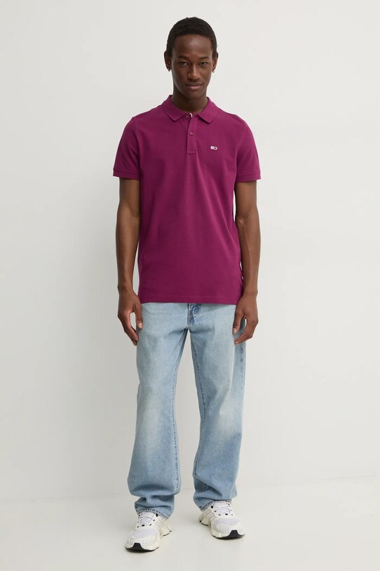 Tommy Jeans polo de bumbac DM0DM18312 violet AW24