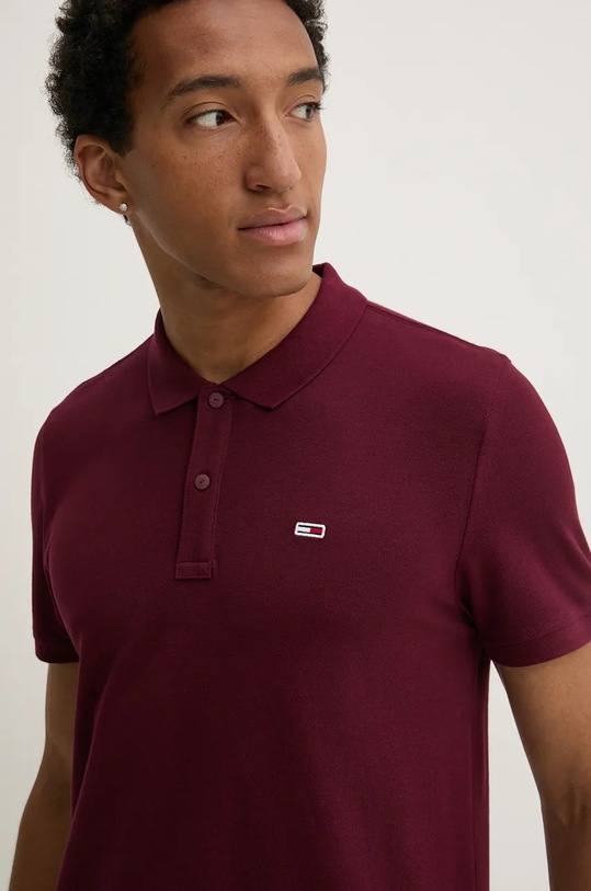 Tommy Jeans polo bawełniane bordowy DM0DM18312