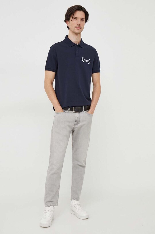 Tommy Hilfiger polo de bumbac MW0MW33582 bleumarin SS24