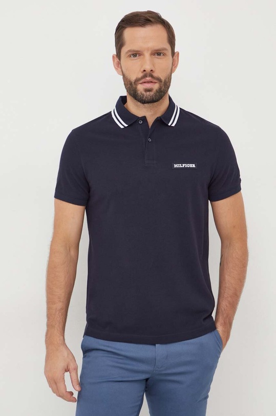 Tommy Hilfiger polo z elastanem granatowy MW0MW33583