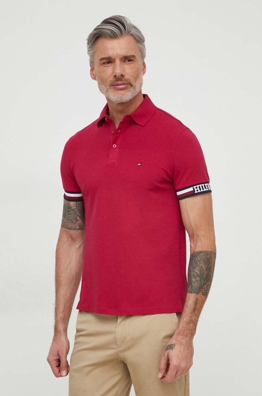 Tommy Hilfiger tricou polo burgundia MW0MW33585