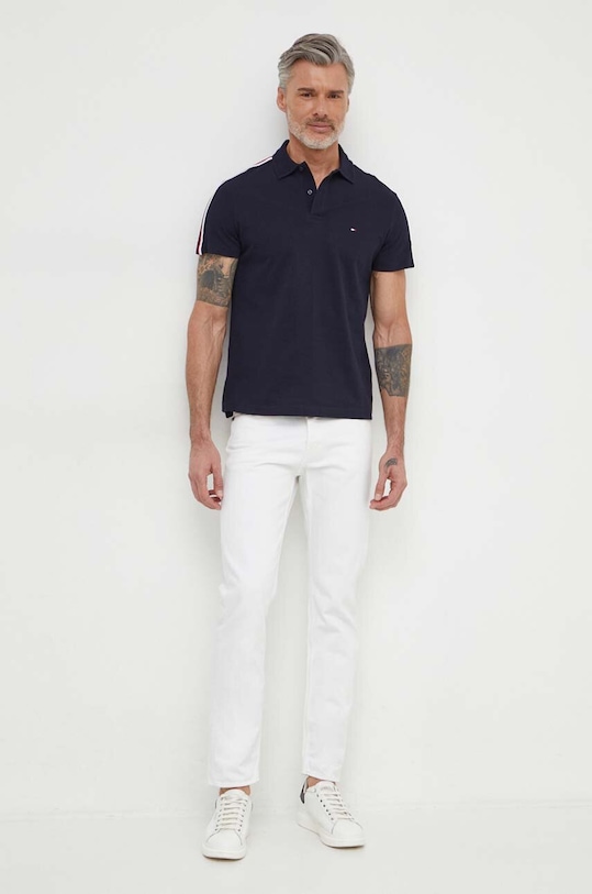Tommy Hilfiger pamut póló MW0MW33591 sötétkék SS24