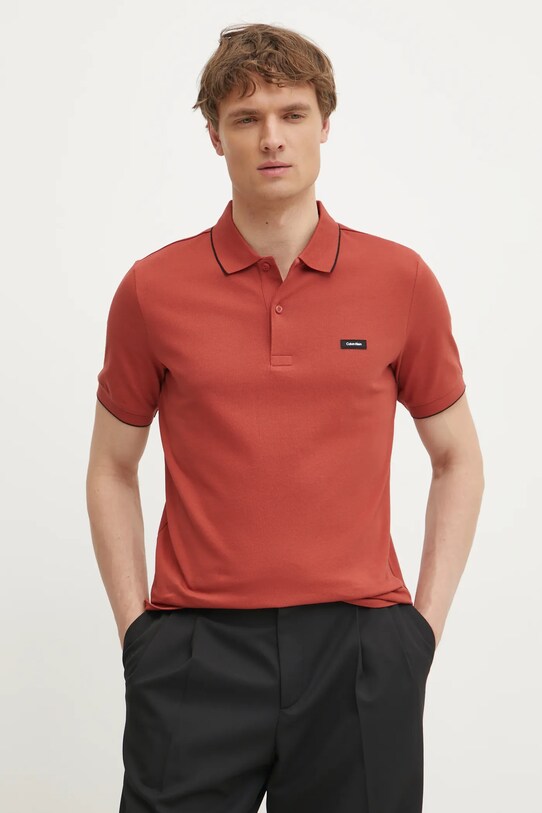 Polo Calvin Klein Brez vzorca oranžna K10K112751