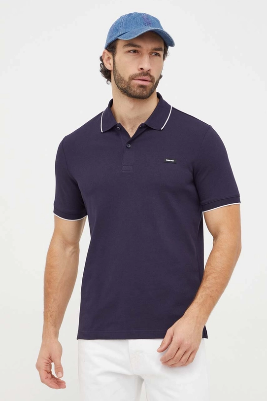 Polo tričko Calvin Klein jednofarebný tmavomodrá K10K112751