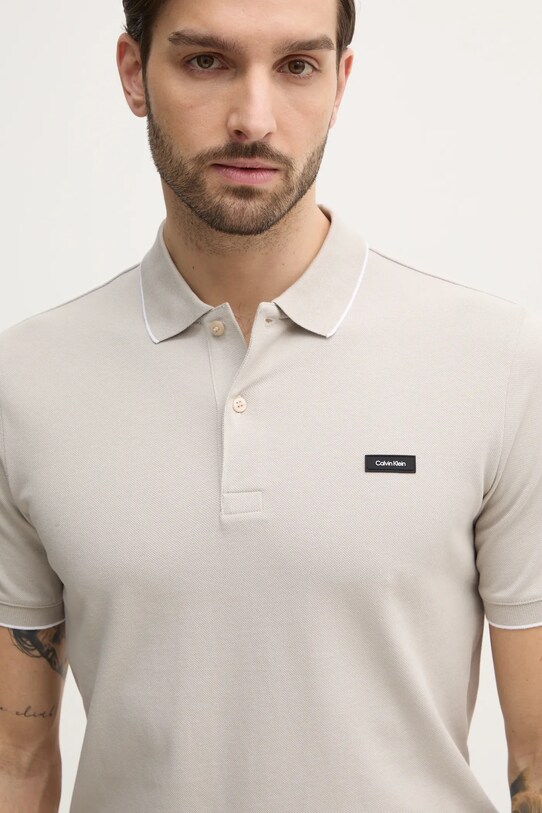 Calvin Klein tricou polo bej K10K112751