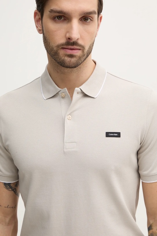 Polo majica Calvin Klein bež K10K112751