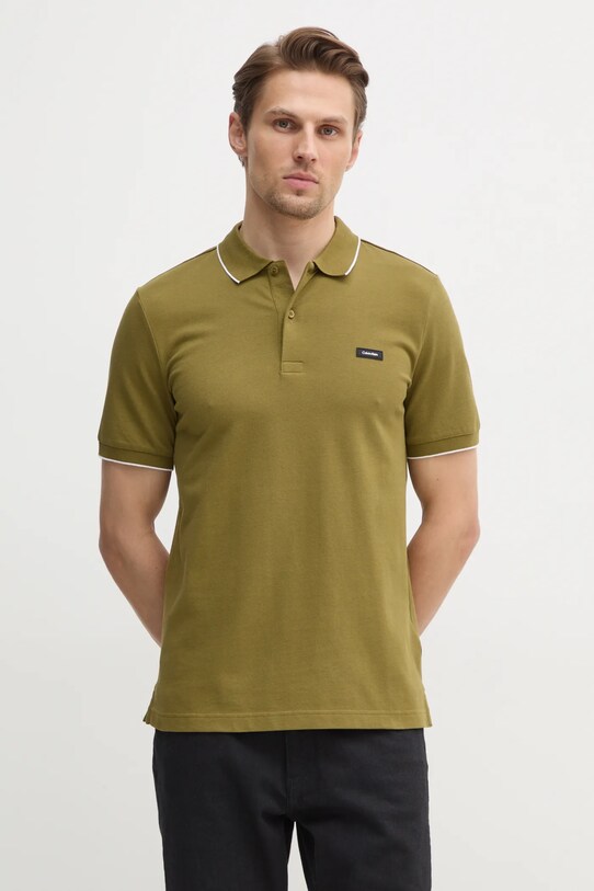 Polo tričko Calvin Klein jednofarebný zelená K10K112751