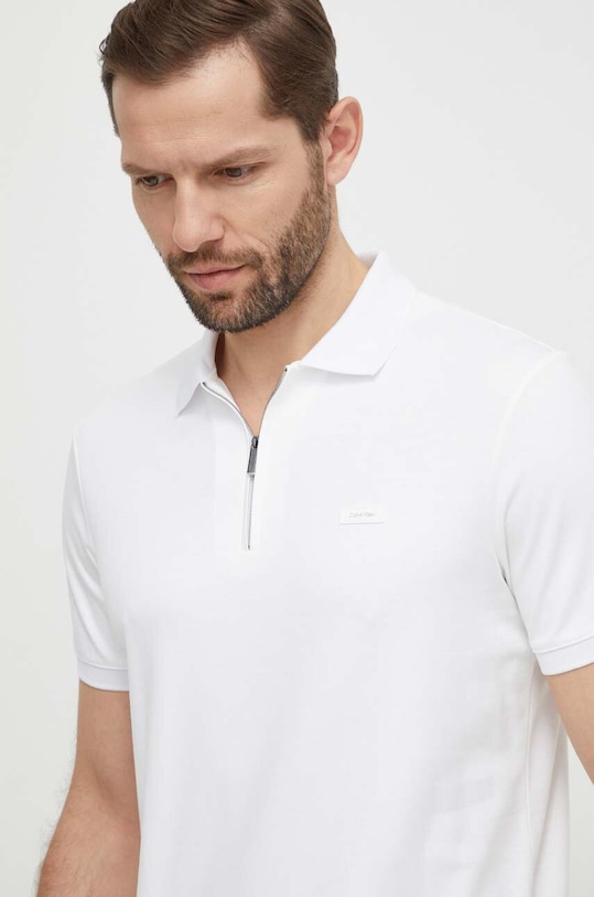 Odzież Calvin Klein polo bawełniane K10K112754 biały