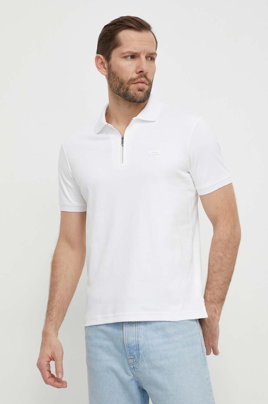 Calvin Klein polo de bumbac regular bej K10K112754