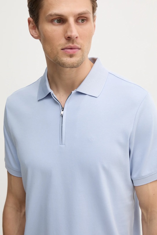 Хлопковое поло Calvin Klein голубой K10K112754