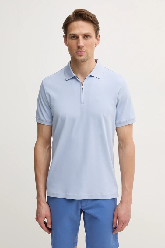 Bavlnené polo tričko Calvin Klein modrá K10K112754
