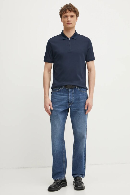 Calvin Klein polo de bumbac K10K112754 bleumarin SS25